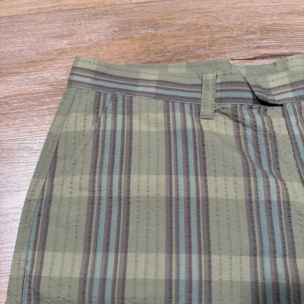 Patagonia Thrift Shorts Men's Size 36 Organic Cotton Seersucker Olive Outdoor